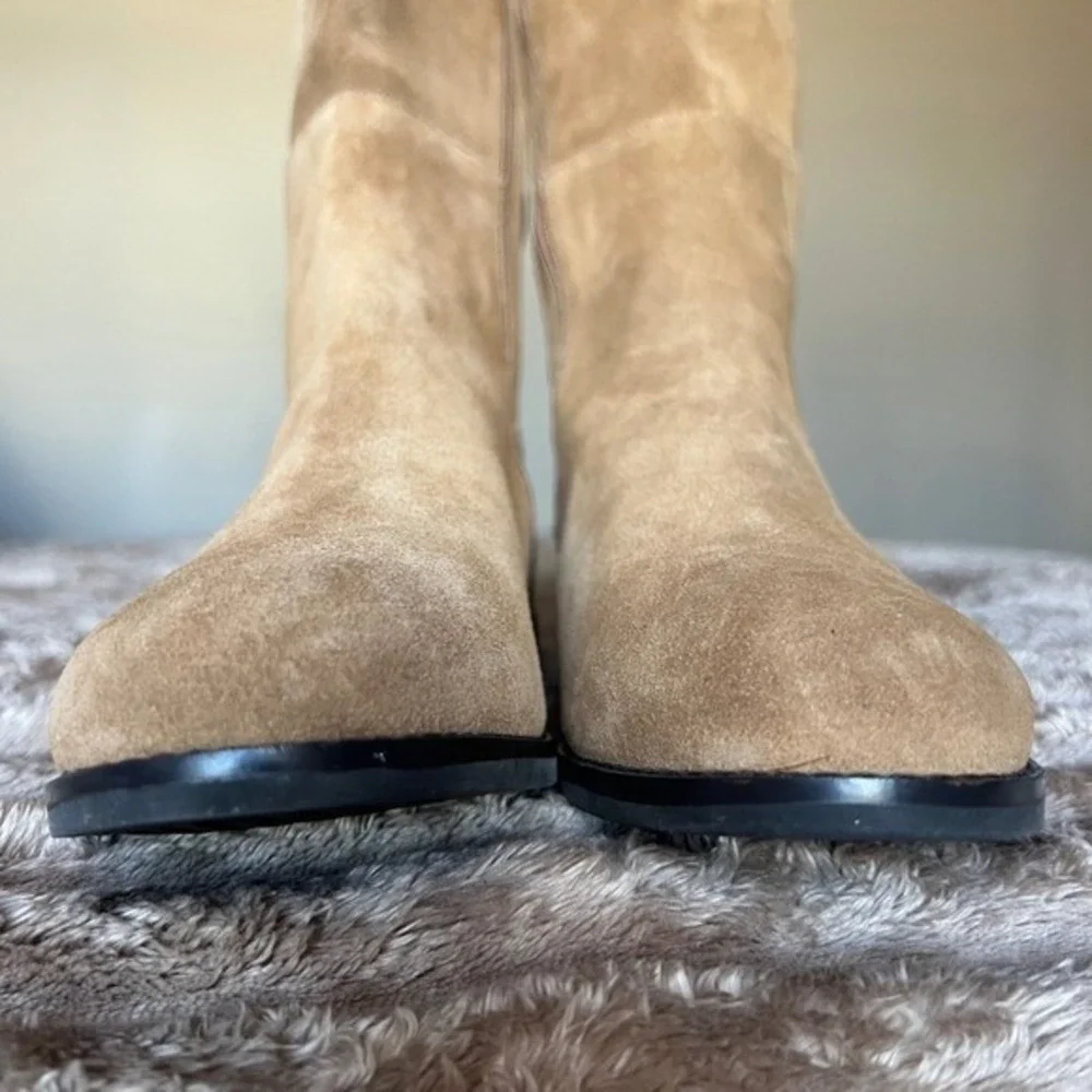 Cole Haan Isabelle Tan Suede Elastic Panel Over The Knee Riding Boots‎ Women 8.5